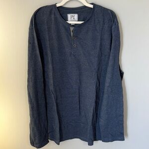 NWT PX Clothing Men's Long-Sleeve Henley in Navy Blue
